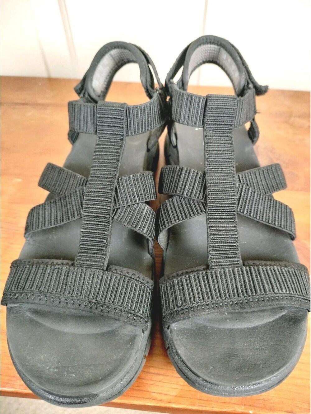 Dr. Scholl’s Adalia Black Strappy Sport Sandals Women’s 8.5M Comfort Walking‎